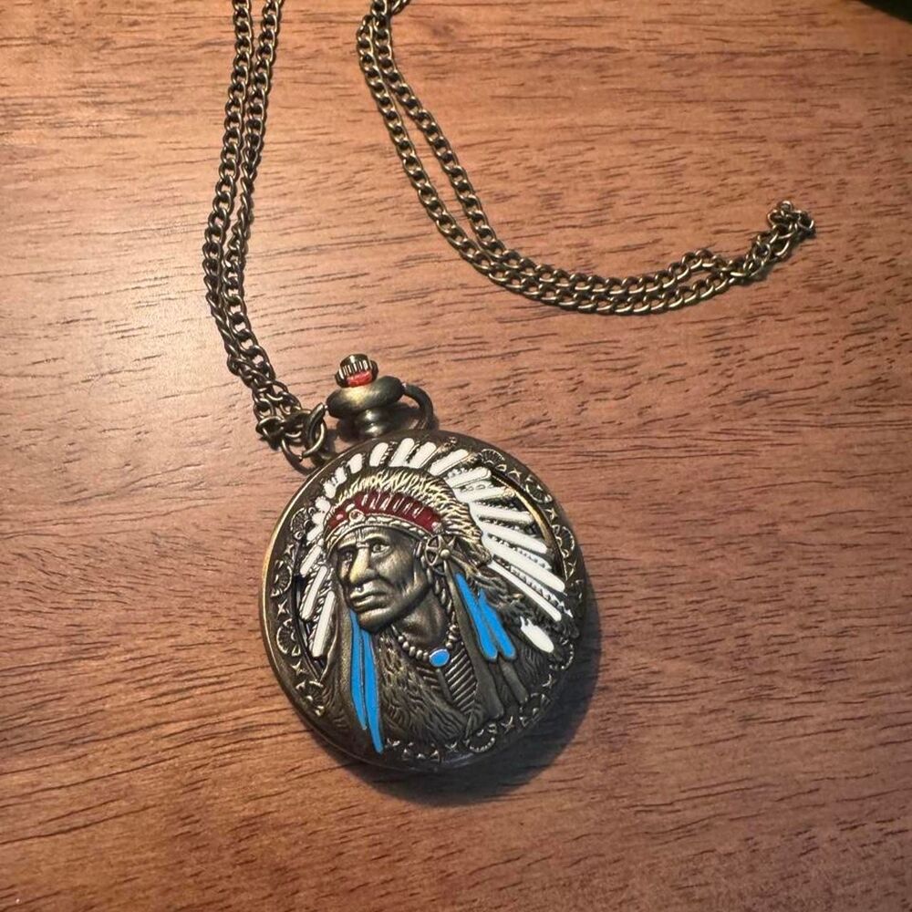 Native/Indigenous Bronze Pocket Watch (New)